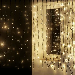 Luces De Navidad>DecoWoerner Cortina De Luz 200 X 80 Cm 160 LED IP44, Negra