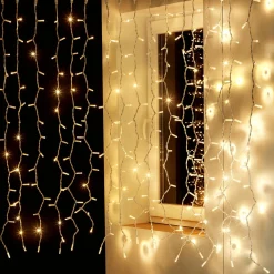 Luces De Navidad>DecoWoerner Cortina De Luz 200 X 80 Cm 160LED IP44, Blanco