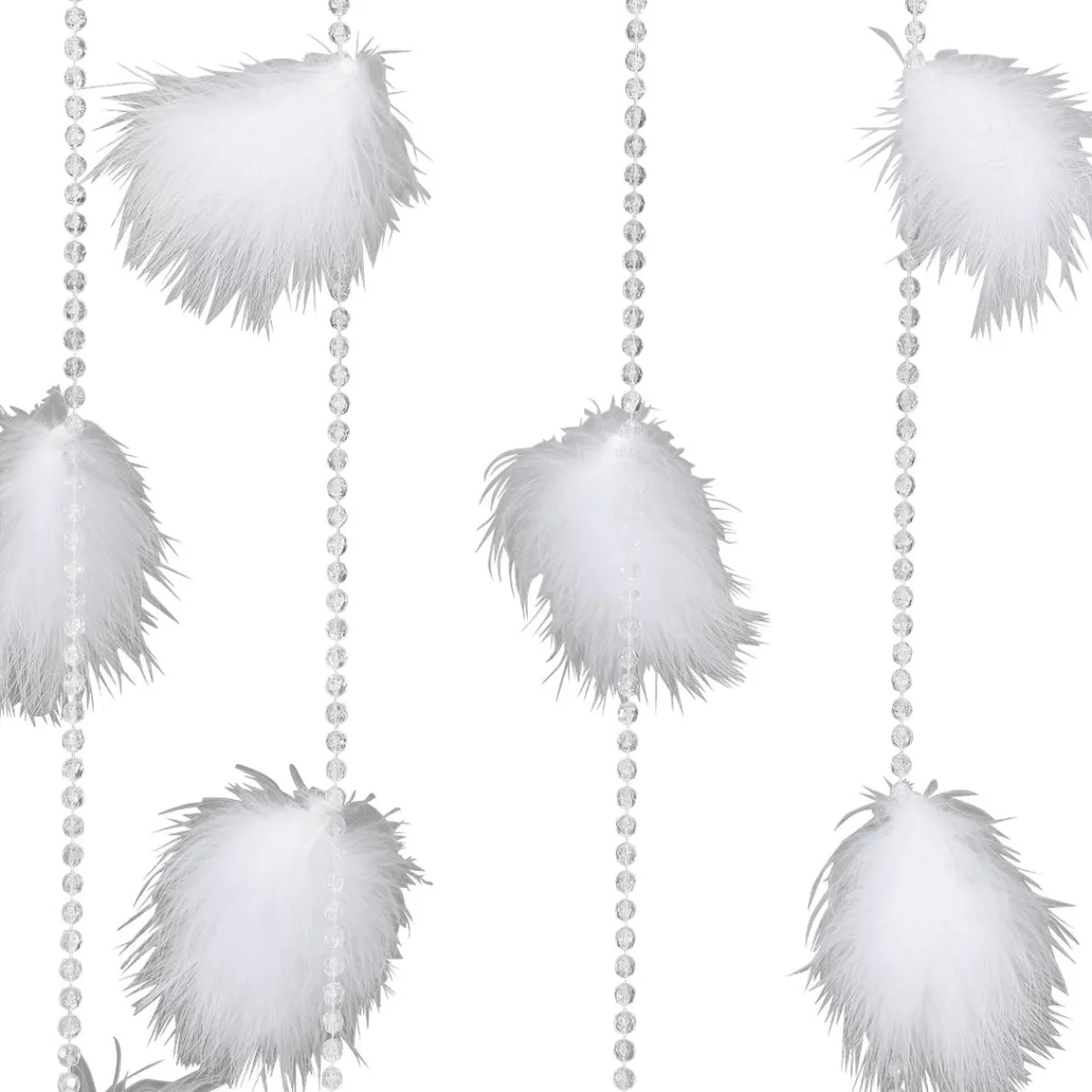 Decoración De Verano|Decoración De Primavera>DecoWoerner Cortina Decorativa Con Plumas, 190 X 90 Cm blanco