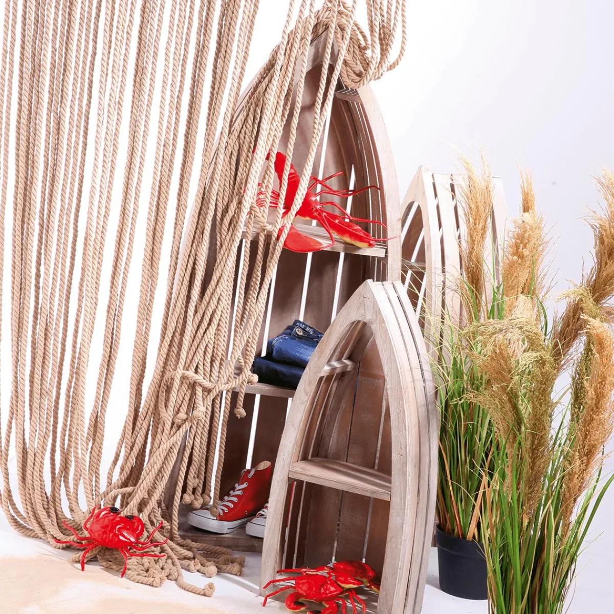 Decoración De Verano>DecoWoerner Cortina Decorativa Cuerdas Longitud 200 Cm Beige