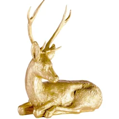 Decoración De Animales|Decoración De Otoño>DecoWoerner Corzo Macho Decorativo, Longitud: 70 Cm oro