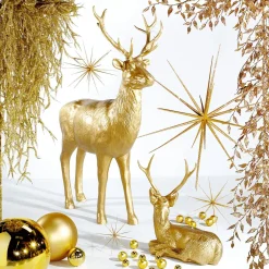 Decoración De Animales|Decoración De Otoño>DecoWoerner Corzo Macho Decorativo, Longitud: 70 Cm oro