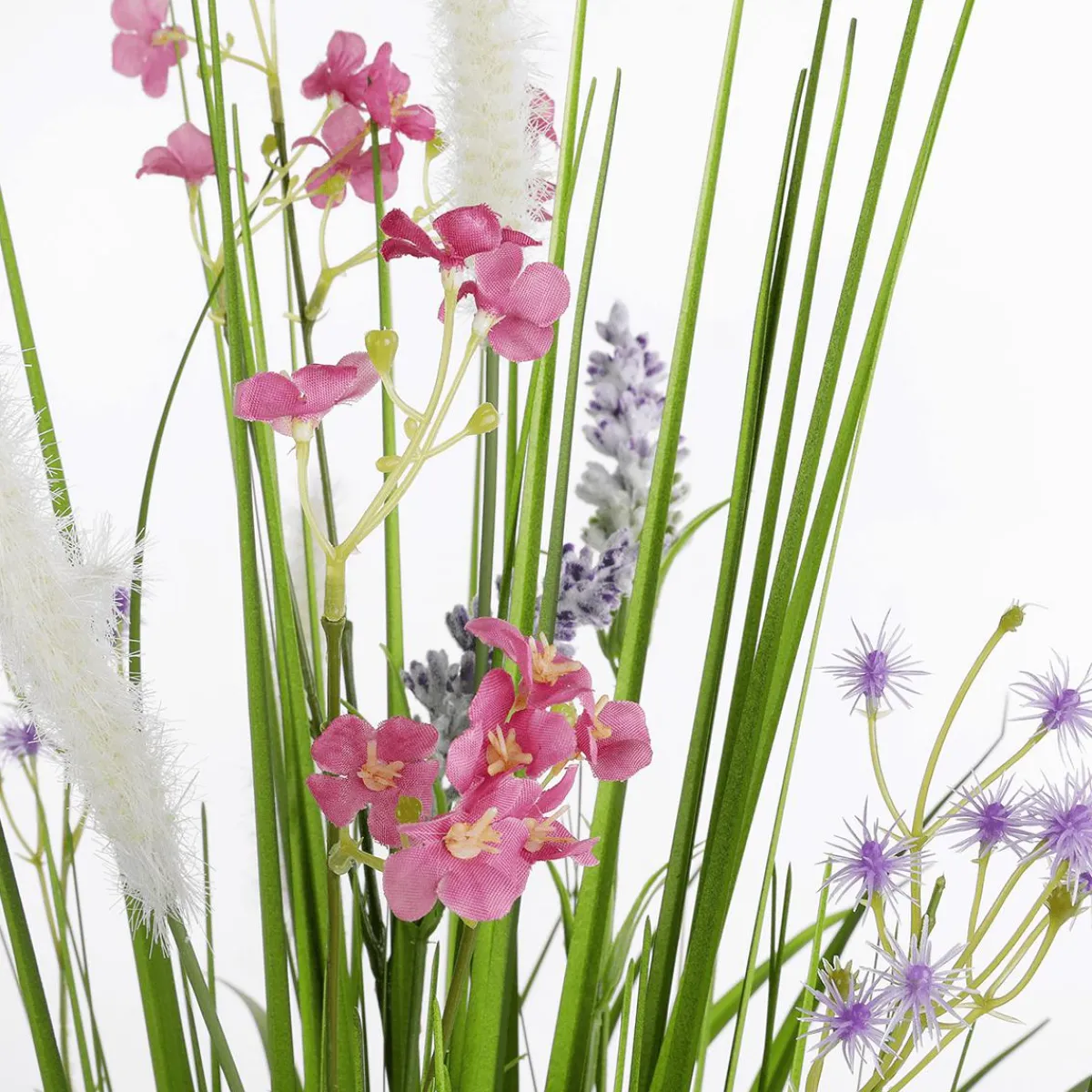 Decoración De Primavera|Hierba Decorativa>DecoWoerner Césped Artificial Decorativo Con Flores s 65 Cm rosa
