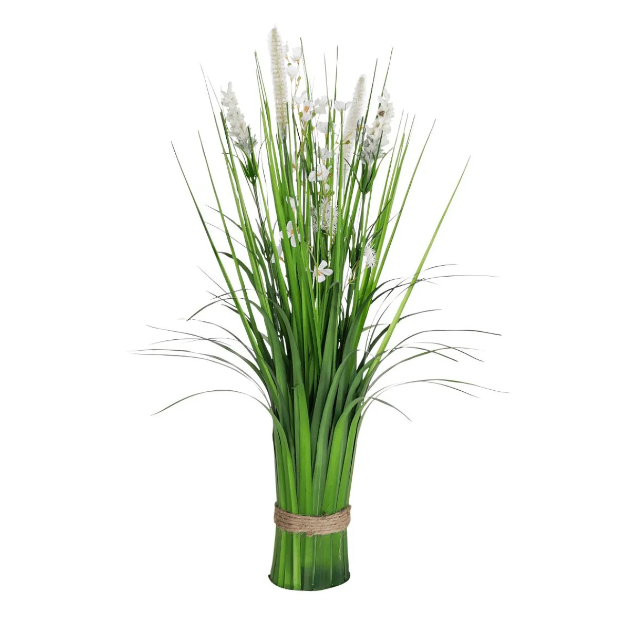 Decoración De Primavera|Hierba Decorativa>DecoWoerner Césped Artificial Decorativo Con Flores Blancas 48 Cm blanco