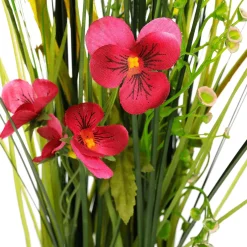 Hierba Decorativa|Flores Artificiales>DecoWoerner Césped Decorativo Con Pensamientos 48 Cm rosa