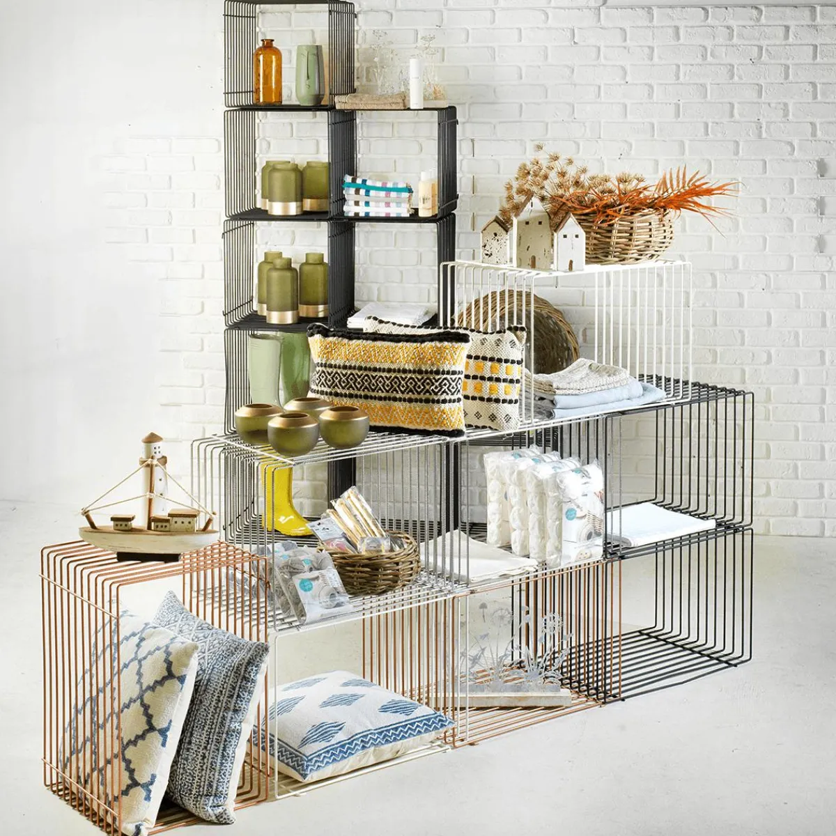 Expositores Para Tiendas>DecoWoerner Cubo De Celosía 40 X 40 Cm plata