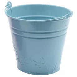 Decoración De Verano|Decoración De Pascua>DecoWoerner Cubo De Metal Vintage Galvanizado 11 Cm azul
