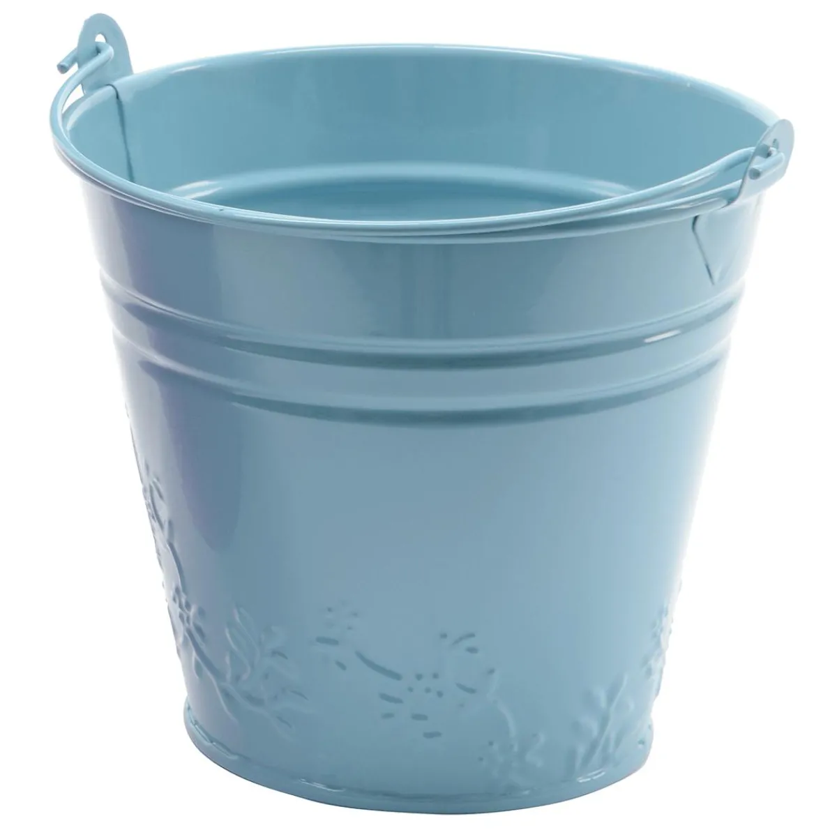 Decoración De Verano|Decoración De Pascua>DecoWoerner Cubo De Metal Vintage Galvanizado 11 Cm azul