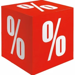 Material De Rebajas>DecoWoerner Cubo Plegable "Porcentaje", 10 X 10 Cm rojo