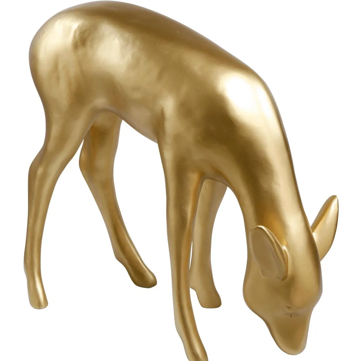 Decoración De Animales|Decoración De Otoño>DecoWoerner Deco Ciervo Comer 75 Cm De Alto, Dorado Metálico oro
