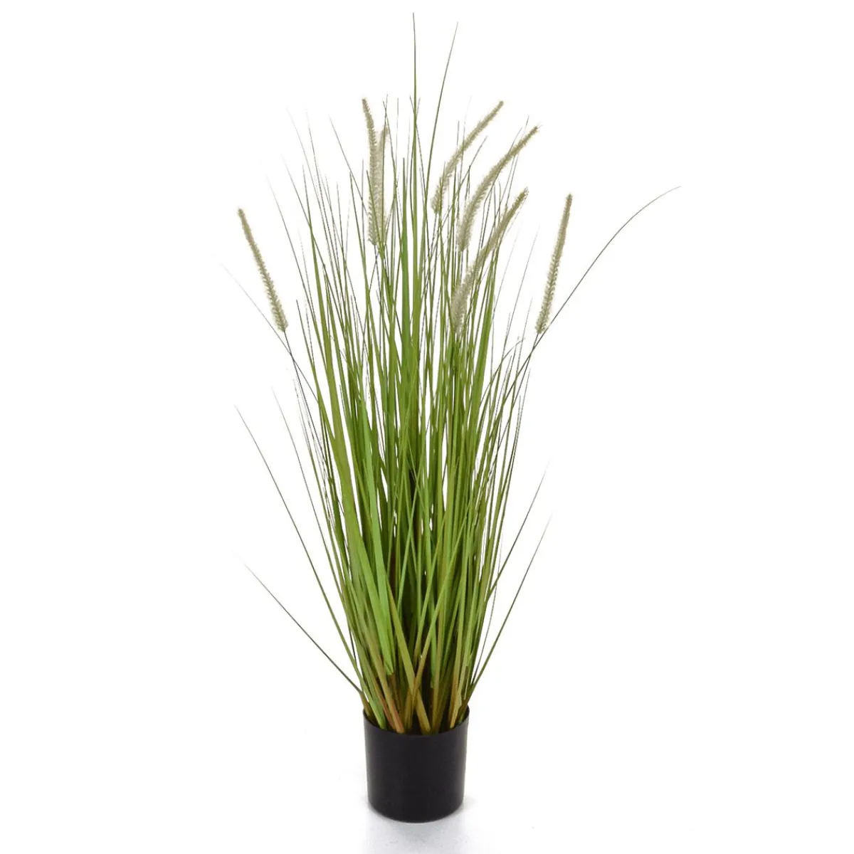 Decoración De Verano|Decoración De Primavera>DecoWoerner Deco Lampbush Grass En Maceta Negra 90 Cm verde