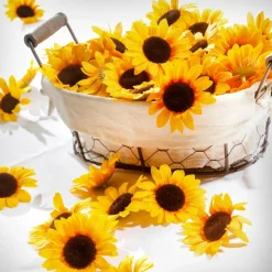 Decoración Dispersa|Decoración De Primavera>DecoWoerner Decoración Flores Girasoles, Paquete De 24 Piezas amarillo