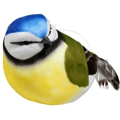 Decoración De Animales|Decoración De Primavera>DecoWoerner Decoración Pájaro Verde Amarillo 19 Cm azul