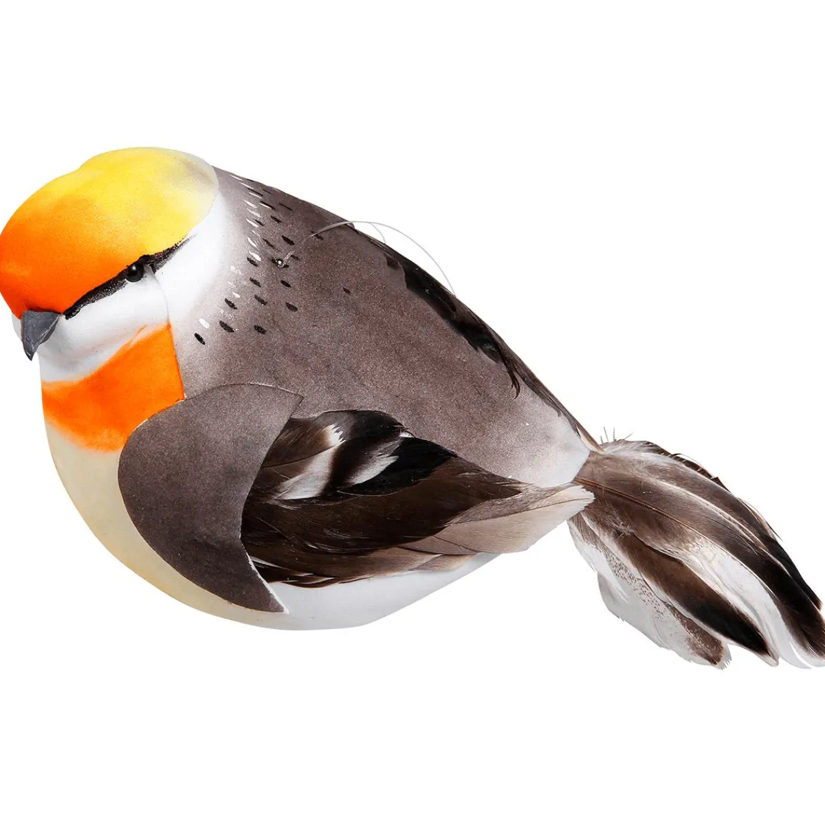 Decoración De Animales|Decoración De Primavera>DecoWoerner Decoración Pájaro Gris Naranja 19 Cm multicolor