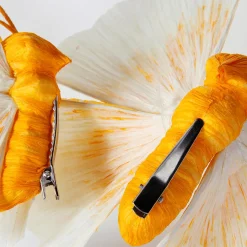 Decoración De Animales|Decoración De Primavera>DecoWoerner Dos Mariposas Decorativas Con Clip, Amarillo, Ø 11-14 Cm naranja