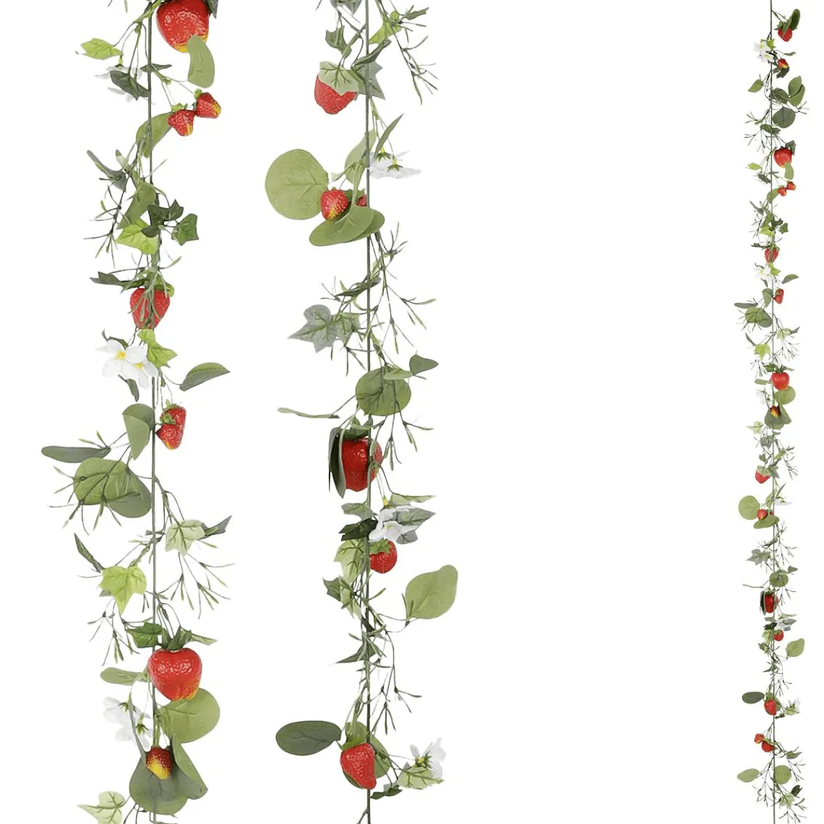 Decoración De Primavera|Guirnaldas Y Vides>DecoWoerner Enredadera Artificial De Fresas Con Fruta 180 Cm rojo