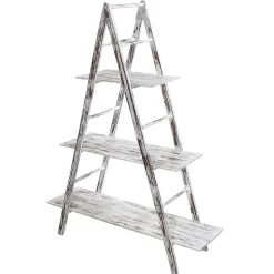 Expositores Para Tiendas|Decoración Natural>DecoWoerner Escalera De Estantería Vintage , Altura 150 Cm blanco