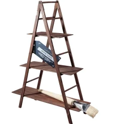 Expositores Para Tiendas|Decoración Natural>DecoWoerner Escalera De Estantería Vintage , Altura 150 Cm marrón