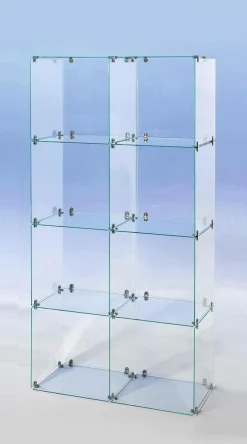 Expositores Para Tiendas>DecoWoerner Escaparate Cúbica De Vidrio De Bricolaje, Con Paredes Traseras Altura 165 Cm transparente