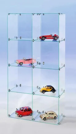 Expositores Para Tiendas>DecoWoerner Escaparate Cúbica De Vidrio De Bricolaje, Con Paredes Traseras Altura 165 Cm transparente