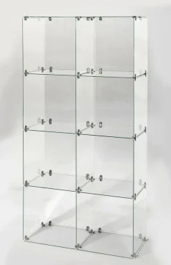 Expositores Para Tiendas>DecoWoerner Escaparate Cúbica De Vidrio De Bricolaje, Sin Paredes Traseras, Altura 165 Cm transparente
