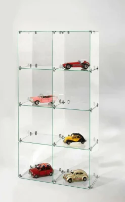 Expositores Para Tiendas>DecoWoerner Escaparate Cúbica De Vidrio De Bricolaje, Sin Paredes Traseras, Altura 165 Cm transparente