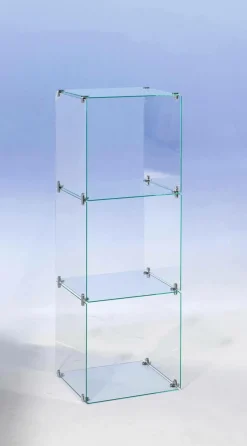Expositores Para Tiendas>DecoWoerner Escaparate Cúbico De Vidrio De Bricolaje, Sin Paredes Traseras, Altura 124 Cm transparente