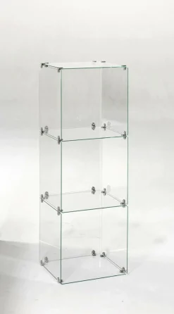 Expositores Para Tiendas>DecoWoerner Escaparate Cúbico De Vidrio De Bricolaje, Con Pared Trasera, Altura 124 Cm transparente