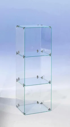 Expositores Para Tiendas>DecoWoerner Escaparate Cúbico De Vidrio De Bricolaje, Con Pared Trasera, Altura 124 Cm transparente