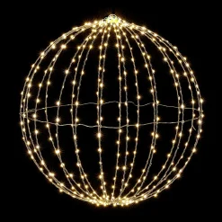 Luces De Navidad>DecoWoerner Esfera Luminosa LED Para Exteriores, LED Cálido - Blanco, Ø 50 Cm plata