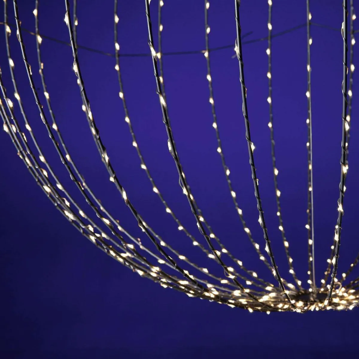 Decoración Navideña Xxl|Luces De Navidad>DecoWoerner Esfera Luminosa LED Para Exteriores, LED Cálido - Blanco, Ø 80 Cm plata