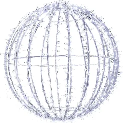 Luz Decorativa|Luces De Navidad>DecoWoerner Esfera Metálica De 100 Cm Ø Con LED Fríos plata