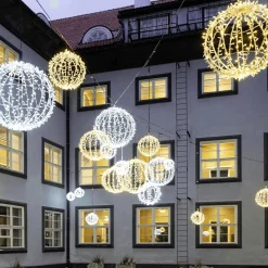 Luz Decorativa|Luces De Navidad>DecoWoerner Esfera Metálica De 100 Cm Ø Con LED Fríos plata