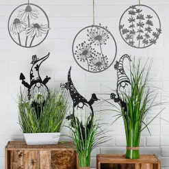 Decoración De Verano>DecoWoerner Espiga De Tierra Enana De Metal, Negra, 50 Cm De Altura negro