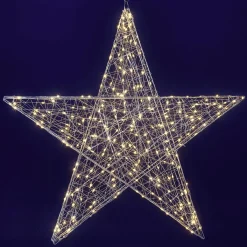 Estrella De Navidad|Luces De Navidad>DecoWoerner Esquema De Estrella LED, Ø 78 Cm plata