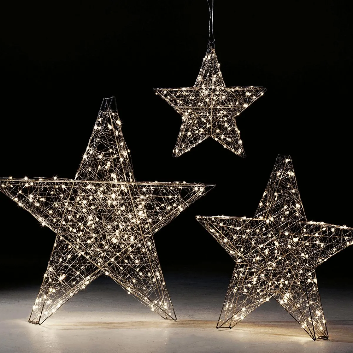Estrella De Navidad|Luces De Navidad>DecoWoerner Esquema De Estrella LED, Ø 78 Cm plata