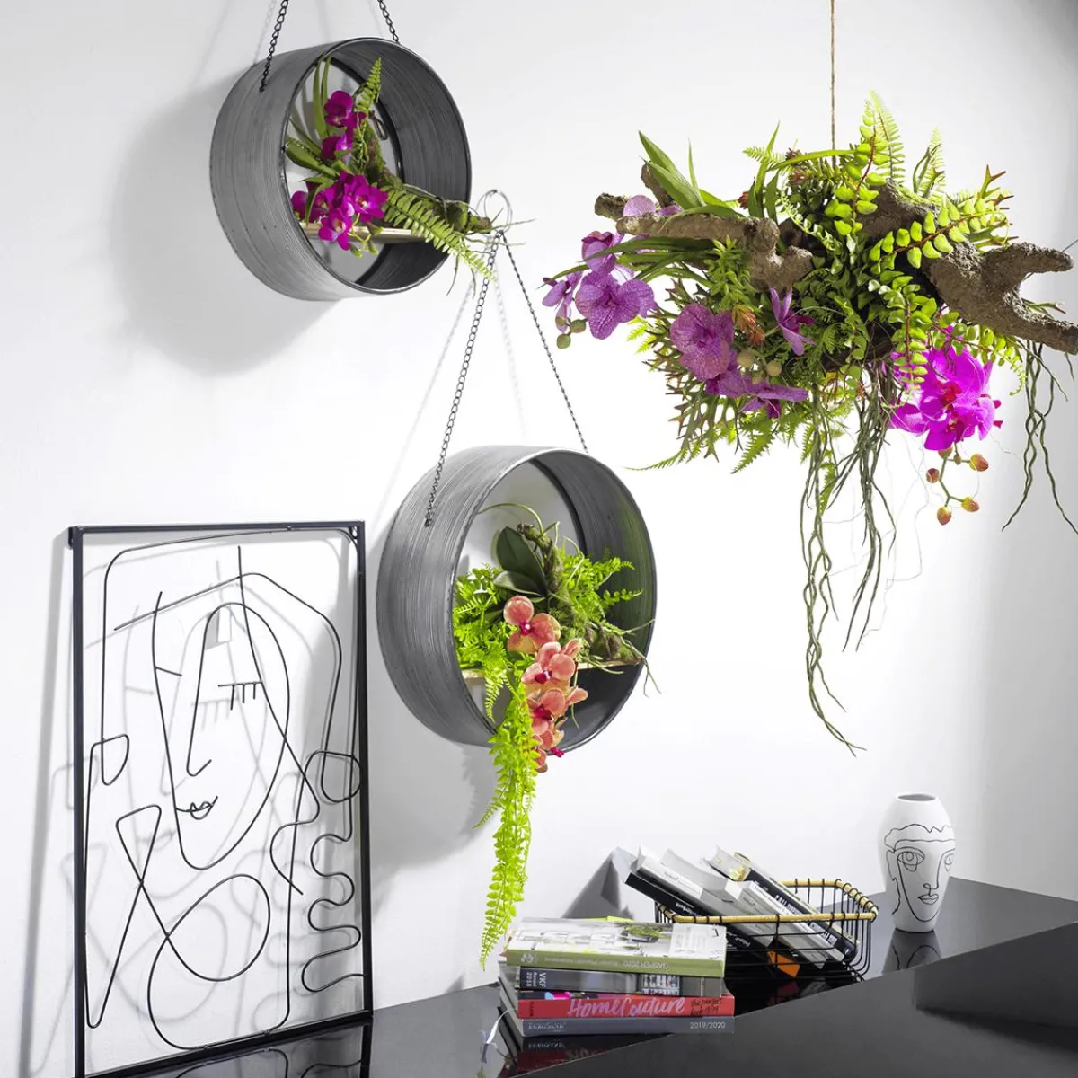 Ayudas Y Herramientas De Decoración>DecoWoerner Estante Colgante De Metal 35 Cm Ø plata