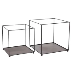Expositores Para Tiendas|Ayudas Y Herramientas De Decoración>DecoWoerner Estante Metal Cuadrada Negra 20/30 Cm 2 Piezas negro