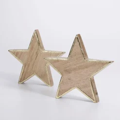 Decoración De Invierno|Estrella De Navidad>DecoWoerner Estrella De Madera De Mango 2,5 X 20 Cm 2 Uds. marrón