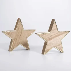 Decoración De Invierno|Estrella De Navidad>DecoWoerner Estrella De Madera De Mango 2,5 X 20 Cm 2 Uds. marrón