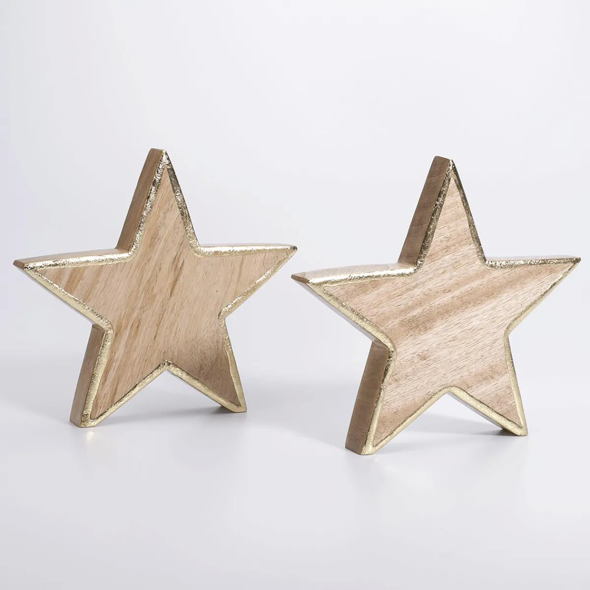 Decoración De Invierno|Estrella De Navidad>DecoWoerner Estrella De Madera De Mango 2,5 X 20 Cm 2 Uds. marrón