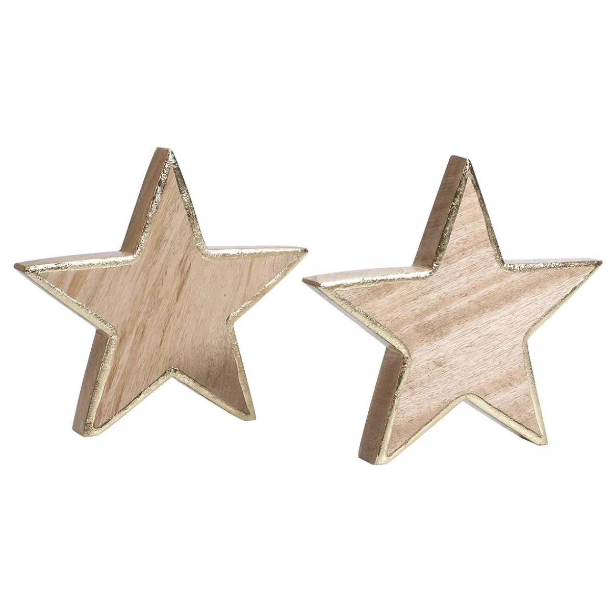 Decoración De Invierno|Estrella De Navidad>DecoWoerner Estrella De Madera De Mango 2,5 X 20 Cm 2 Uds. marrón