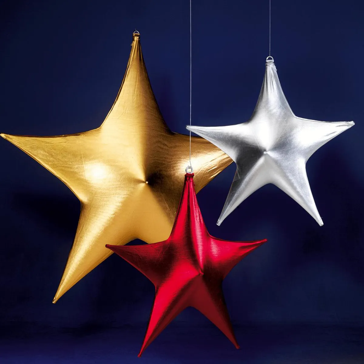 Decoración Temática|Decoración Navideña Xxl>DecoWoerner Estrella Extensible Ø 80 Cm, Ignífuga B1 plata