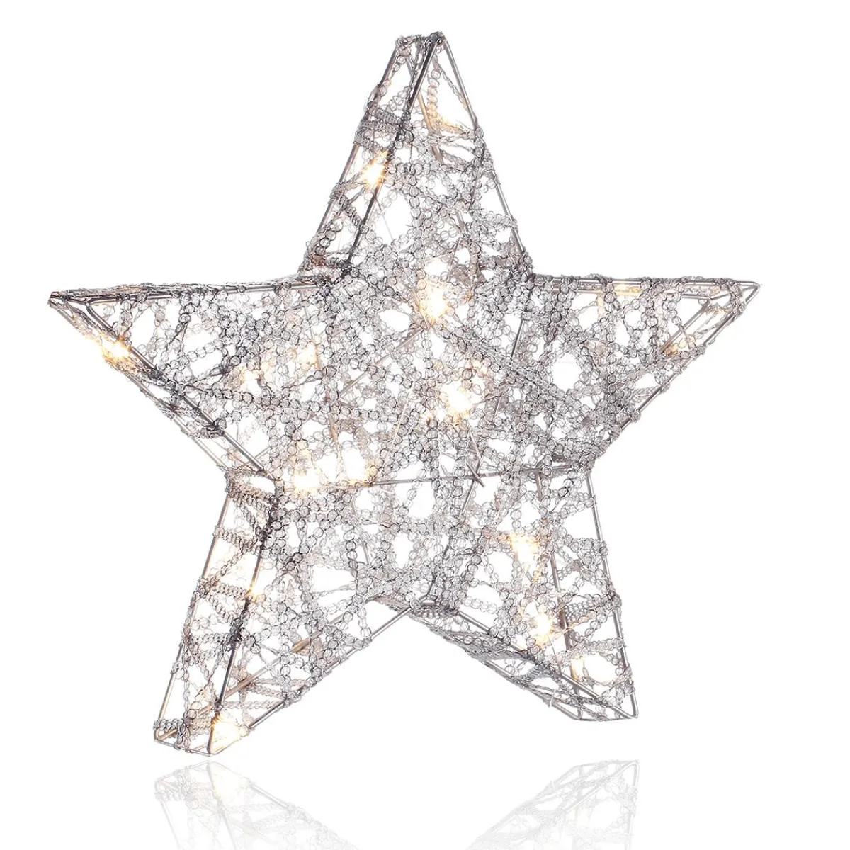 Luz Decorativa|Estrella De Navidad>DecoWoerner Estrella Metálica Decorativa LED De 30 Cm Que Funciona Con Pilas blanco