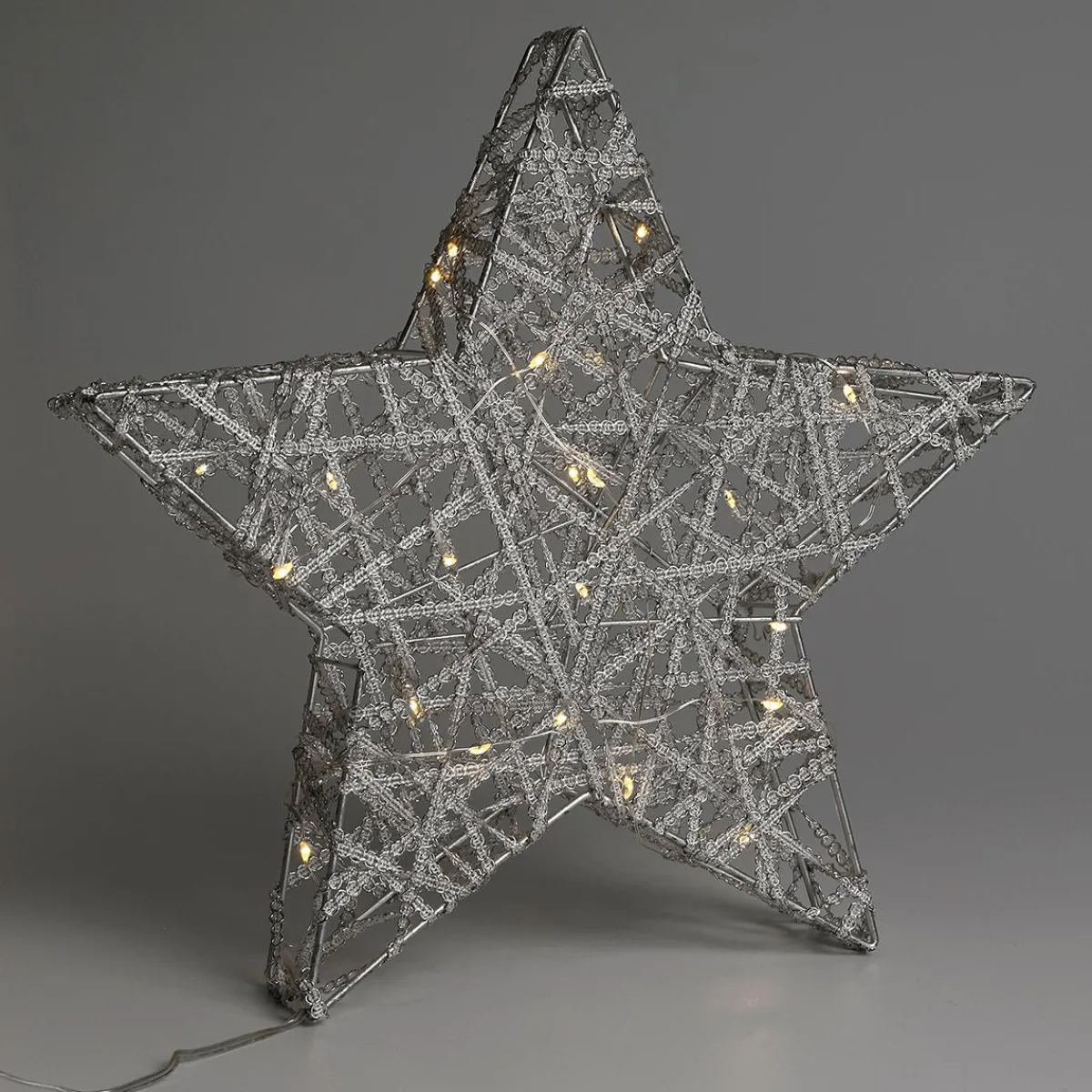 Luz Decorativa|Estrella De Navidad>DecoWoerner Estrella Metálica Decorativa LED De 30 Cm Que Funciona Con Pilas blanco