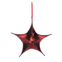 Decoración Temática|Decoración Navideña Xxl>DecoWoerner Estrella Plegable De Tela Decorativa, Metalizado, Con Cremallera rojo