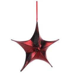 Decoración Temática|Decoración Navideña Xxl>DecoWoerner Estrella Plegable De Tela Decorativa, Metalizado, Con Cremallera rojo