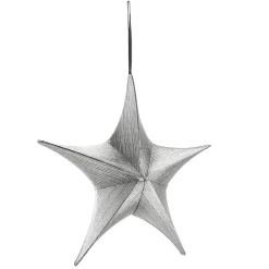 Estrella De Navidad>DecoWoerner Estrella Plegable De Tela Deco Negro- Con Cremallera, 40 Cm plata
