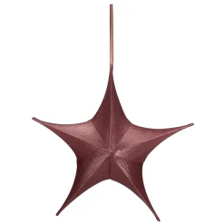 Estrella De Navidad>DecoWoerner Estrella Plegable De Tela Decorativa Rojo Burdeos Con Cremallera, 40 Cm marrón