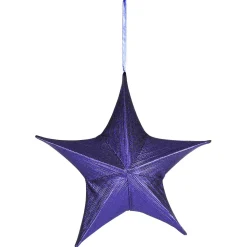 Estrella De Navidad>DecoWoerner Estrella Plegable De Tela Decorativa, Metalizado, Con Cremallera azul